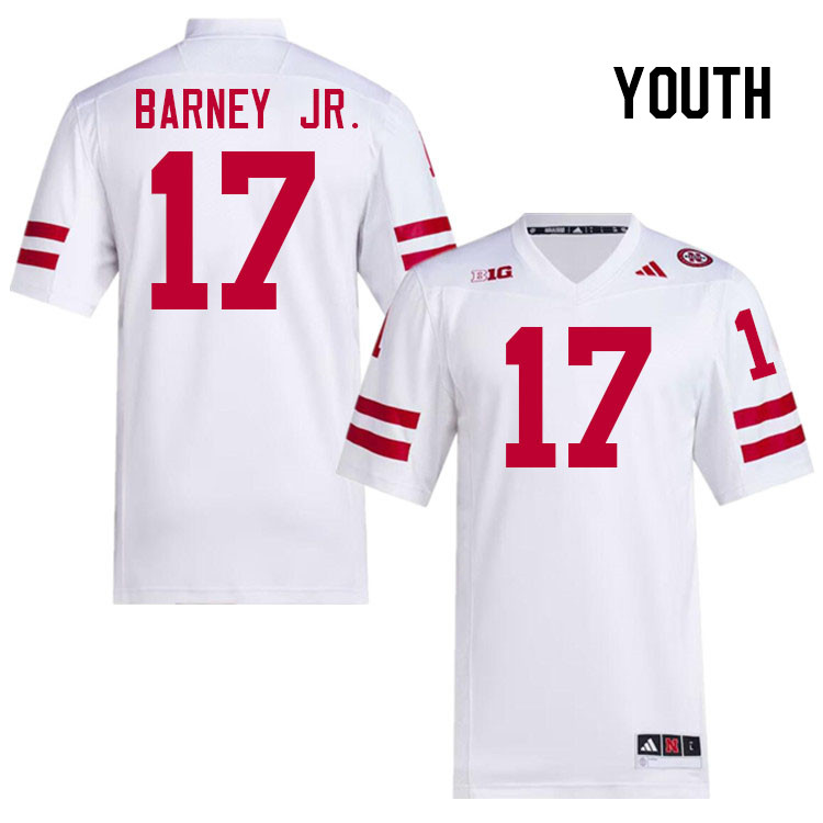 Youth #17 Jacory Barney Jr. Nebraska Cornhuskers College Football Jerseys Stitched Sale-White